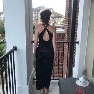 Floral Velvet Maxi Dress - Vintage